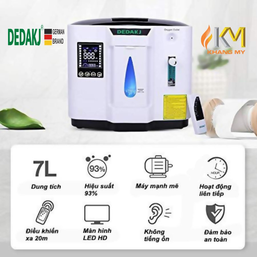 Máy Tạo Oxy Y Tế Tại Nhà Cho Người Bệnh DEDAKJ 7 Lít DE-1A - ảnh 2