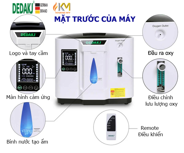 Máy Tạo Oxy Y Tế Tại Nhà Cho Người Bệnh DEDAKJ 7 Lít DE-1A - ảnh 1
